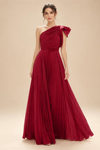 A-Line Pleated Chiffon One Shoulder Floor-Length Mother of the Bride & Groom Dresses (SHI22500625)