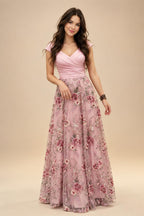 A-Line Floral Sequin Lace Floor-Length Mother of the Bride & Groom Dresses with Ruched Satin Bodice (SHI22500639)