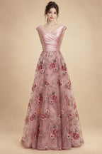 A-Line Floral Sequin Lace Floor-Length Mother of the Bride & Groom Dresses with Ruched Satin Bodice (SHI22500639)