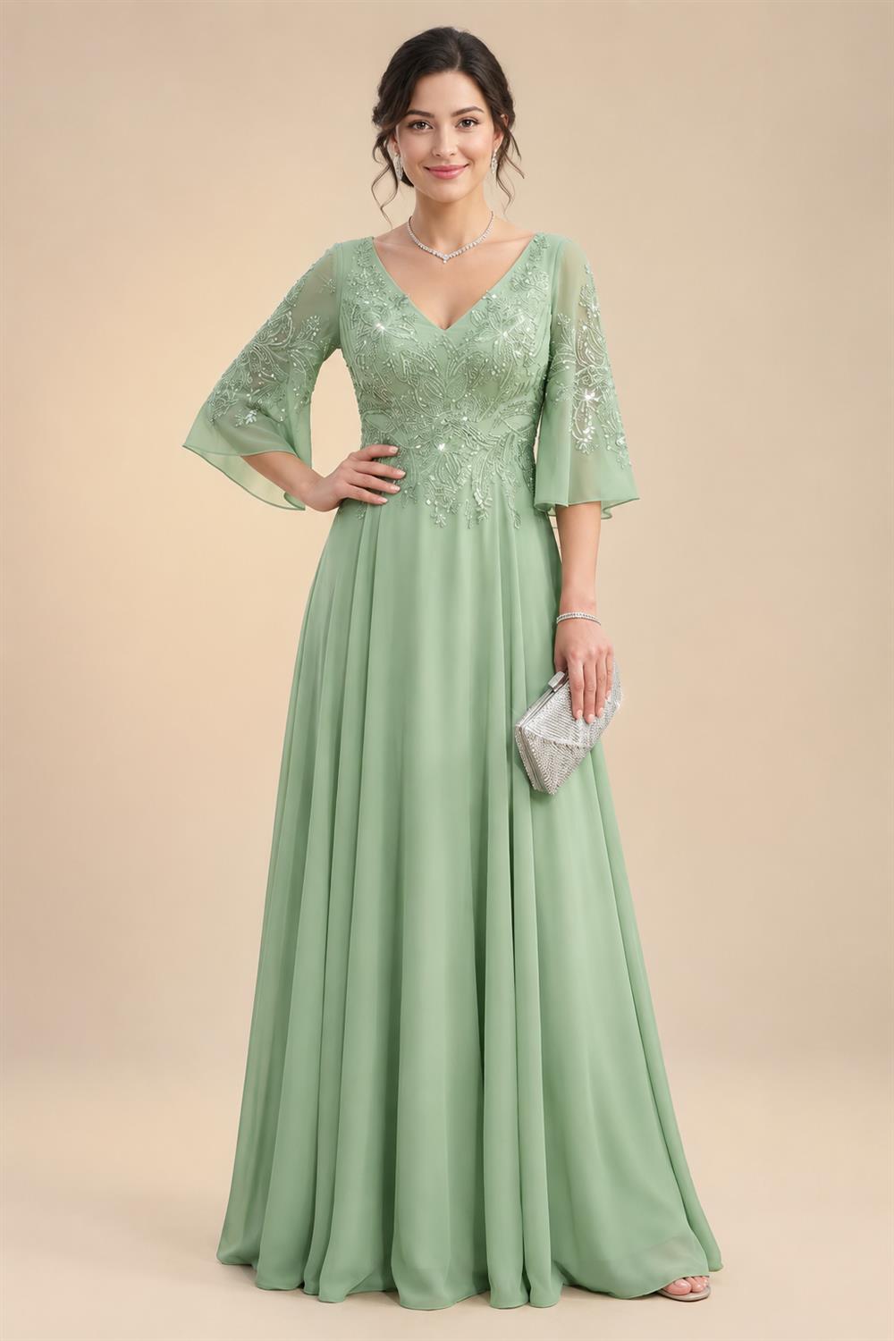 A-Line/Princess Scoop Neck Jacquard Floor-Length Mother of the Bride & Groom Dresses with Ruched Waist (SHI22501615)