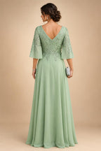 A-Line/Princess Strapless Lace Appliques Floor-Length Mother of the Bride & Groom Dresses with Pleats, Ruched Waist & Sweep Train (SHI22501664)