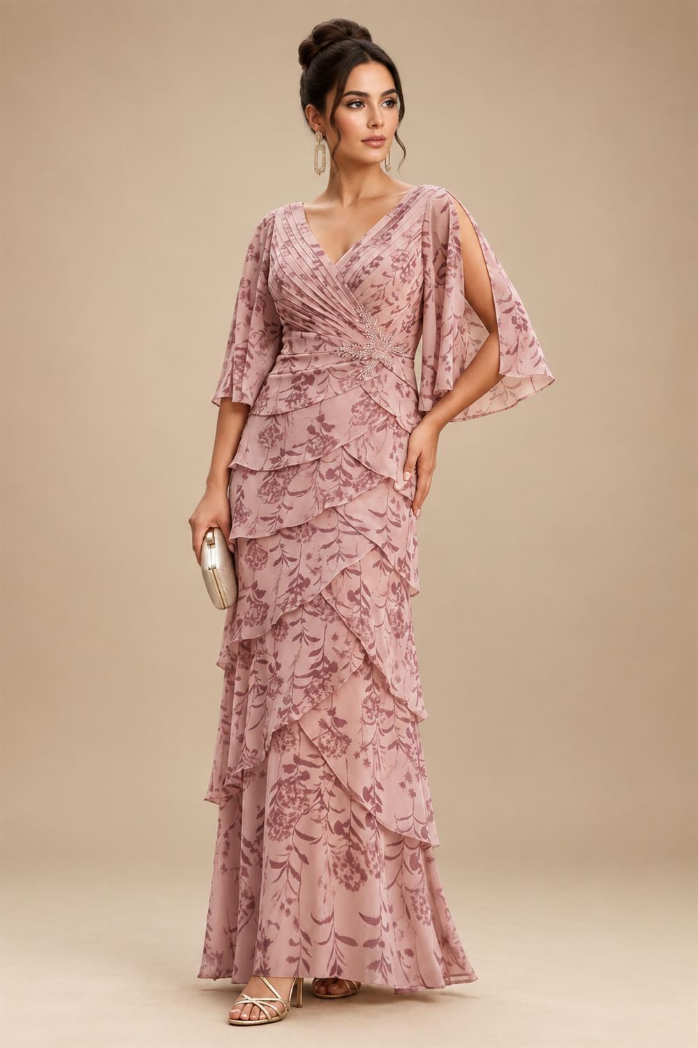 Floral Embroidery A-Line/Princess Scoop Neck Floor-Length Mother of the Bride & Groom Dresses for Women (SHI22501498)