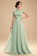 Sheath/Column One Shoulder Floral Embroidery Floor-Length Mother of the Bride & Groom Dresses with Side Draped Sash (SHI22501617)