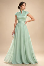 A-Line/Princess V-Neck Velvet Floor-Length Mother of the Bride & Groom Dresses with Ruched Waist (SHI22501614)