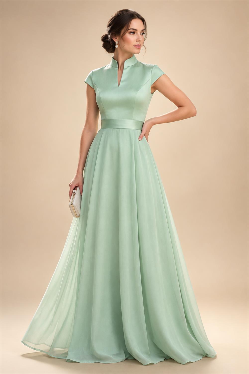 A-Line/Princess V-Neck Velvet Floor-Length Mother of the Bride & Groom Dresses with Ruched Waist (SHI22501614)