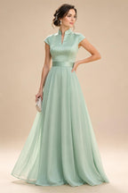 Sheath/Column V-Neck Sequin Maxi Mother of the Bride & Groom Dresses with Ruched Waist & Side Sash (SHI22501697)