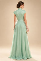 Sheath/Column One Shoulder Floral Embroidery Floor-Length Mother of the Bride & Groom Dresses with Side Draped Sash (SHI22501617)