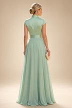 Sheath/Column V-Neck Sequin Maxi Mother of the Bride & Groom Dresses with Ruched Waist & Side Sash (SHI22501697)