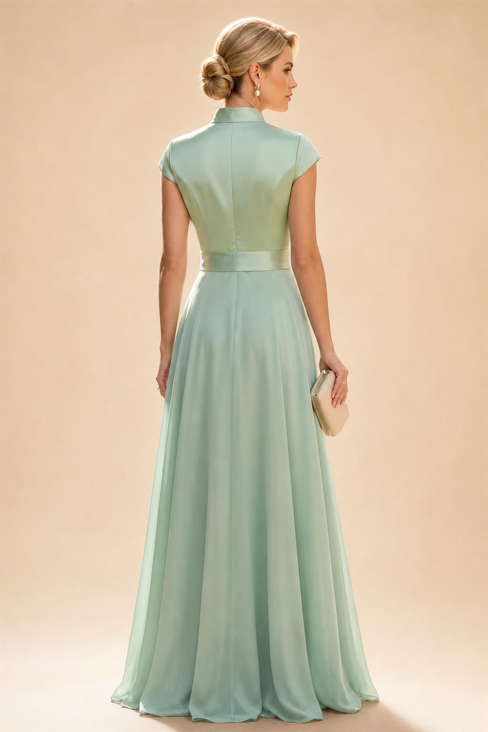 Sheath/Column Off Shoulder Stretch Jersey Floor-Length Mother of the Bride & Groom Dresses with Lace Appliques Sleeves & Slit (SHI22501550)