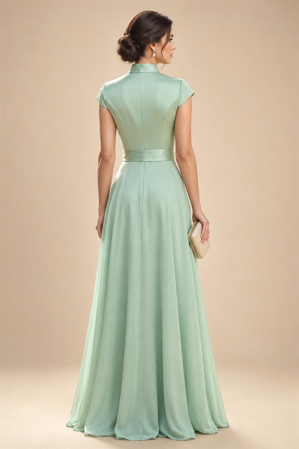 A-Line/Princess V-Neck Floral Print High-Low Mother of the Bride & Groom Dresses with Ruched Bodice (SHI22501569)