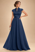 Elegant A-Line Chiffon Floor-Length Mother of the Bride & Groom Dresses with Satin Corset Bodice (SHI22500678)