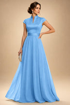 Elegant A-Line Chiffon Floor-Length Mother of the Bride & Groom Dresses with Satin Corset Bodice (SHI22500678)
