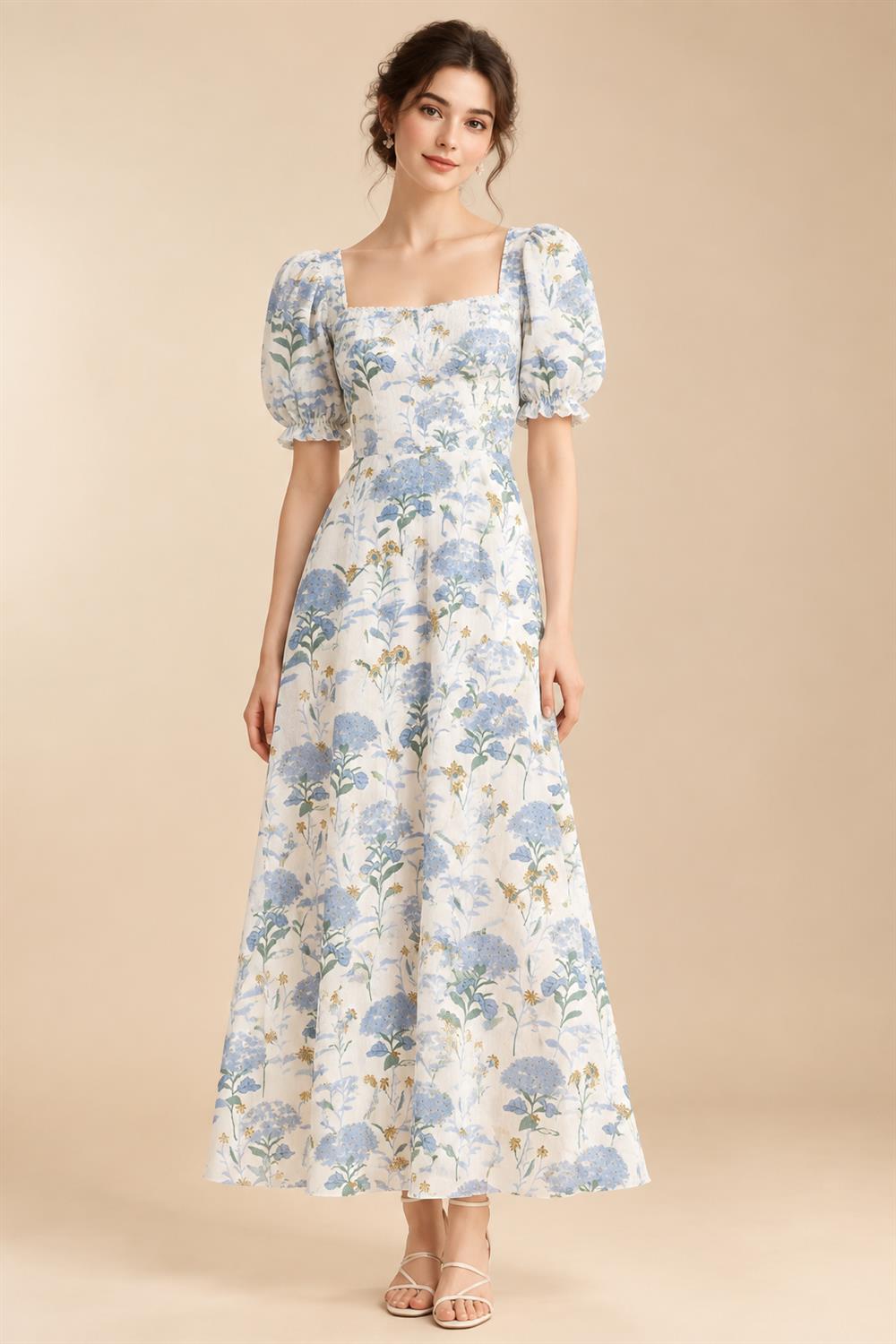 Sheath Chiffon Floral Print Cape Sleeves Mother of the Bride & Groom Dresses for Formal Wedding (SHI22500682)