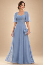 Lightweight Sheath Tea-Length Chiffon Mother of the Bride & Groom Dresses with Cowl Neck & Ruched Waist (SHI22500689)