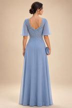 Lightweight Sheath Tea-Length Chiffon Mother of the Bride & Groom Dresses with Cowl Neck & Ruched Waist (SHI22500689)