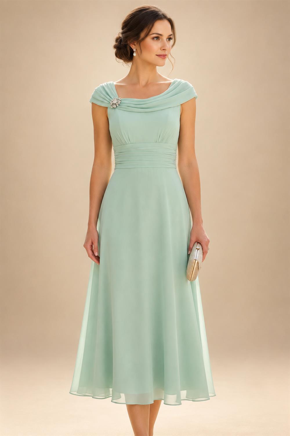A-Line/Princess V-Neck Floral Embroidery Maxi Mother of the Bride & Groom Dresses with Ruched Waist (SHI22501624)