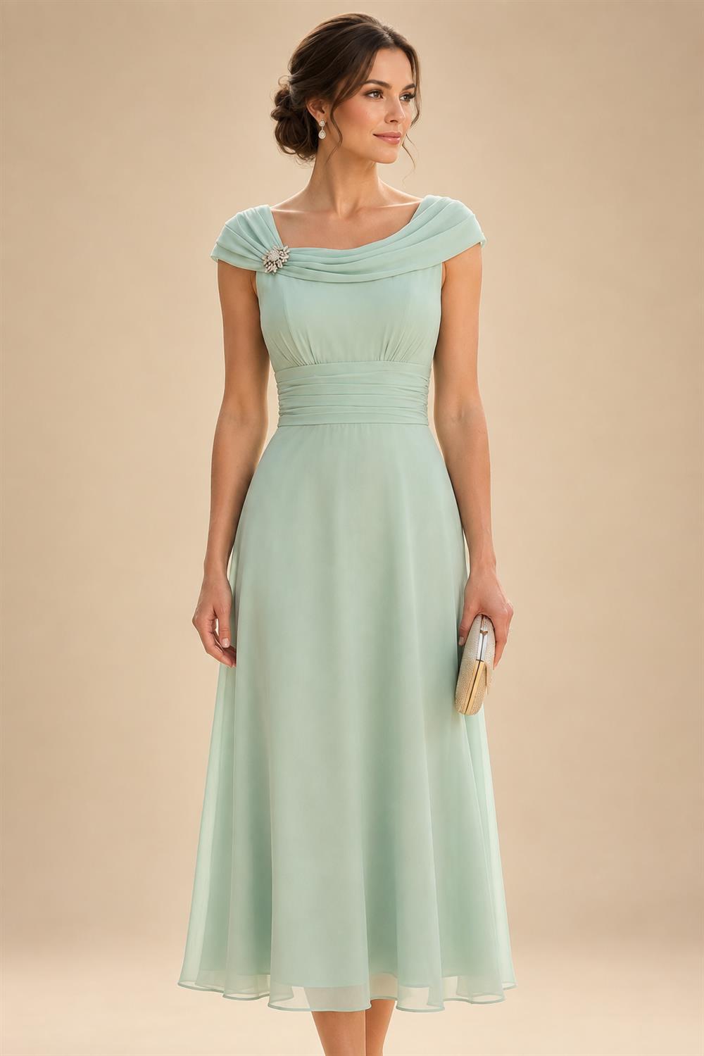 A-Line/Princess Sweetheart Chiffon Maxi Mother of the Bride & Groom Dresses with Lace Appliques & Ruched Bodice (SHI22501637)