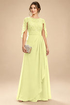 A-Line Chiffon Cape Sleeves Floor-Length Mother of the Bride & Groom Dresses with Floral Sequin Bodice (SHI22500691)
