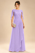 A-Line Chiffon Cape Sleeves Floor-Length Mother of the Bride & Groom Dresses with Floral Sequin Bodice (SHI22500691)