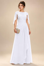 A-Line Chiffon Cape Sleeves Floor-Length Mother of the Bride & Groom Dresses with Floral Sequin Bodice (SHI22500691)