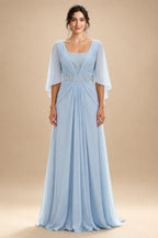 A-Line/Princess Scoop Neck Satin High-Low Mother of the Bride & Groom Dresses with Ruffles & Bow (SHI22501630)