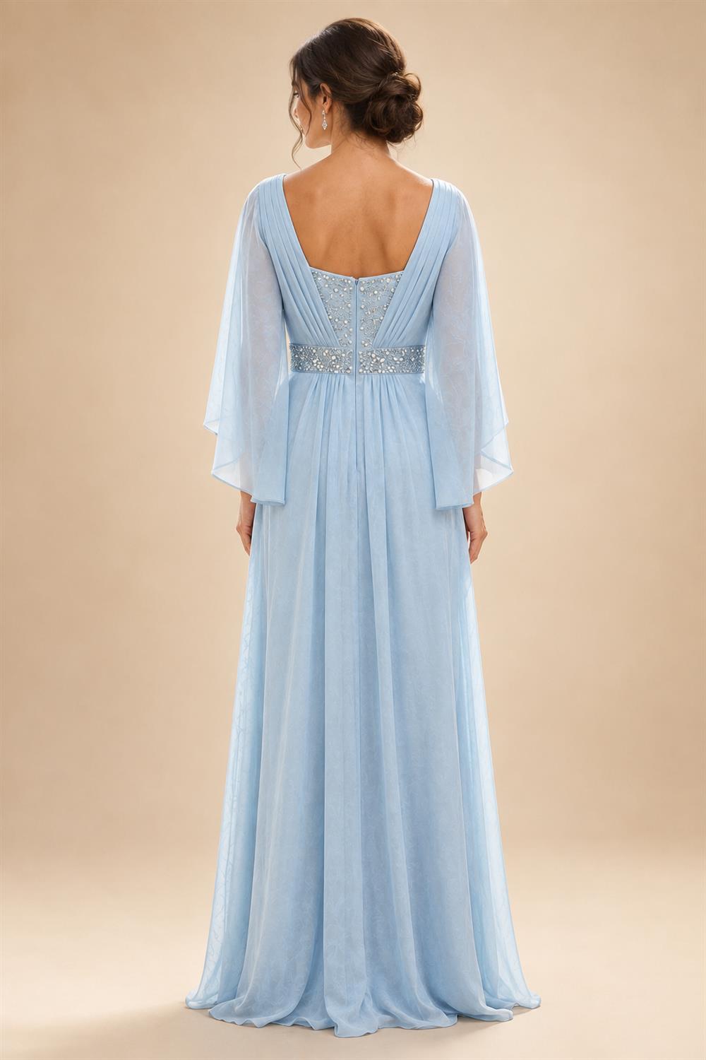 Scoop Neck Chiffon Floor-Length Mother of the Bride & Groom Jumpsuit with Lace Appliques (SHI22501558)