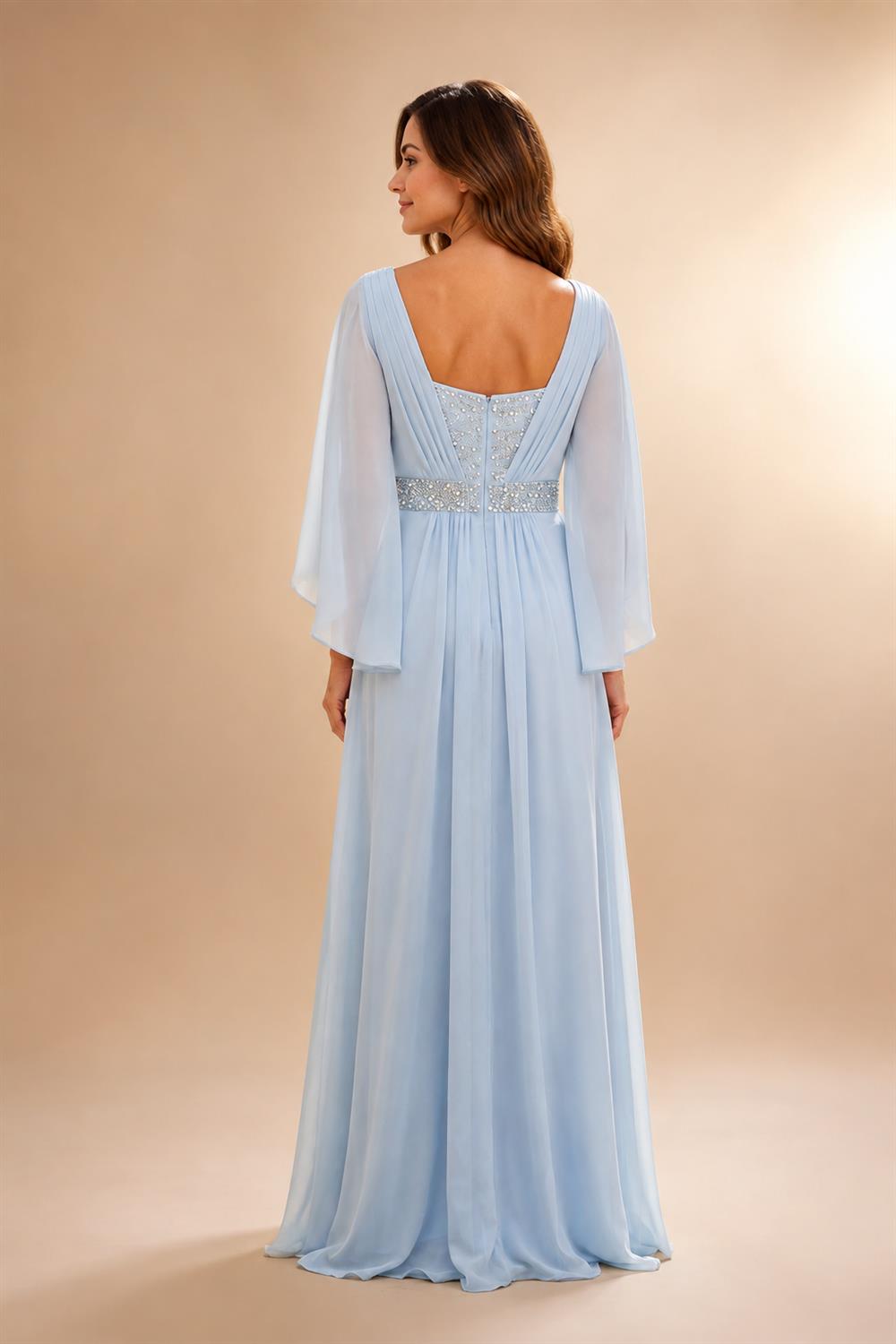 A-Line/Princess V-Neck Floral Embroidery Maxi Mother of the Bride & Groom Dresses with Ruched Waist (SHI22501624)