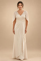 A-Line/Princess V-Neck Floral Print High-Low Mother of the Bride & Groom Dresses with Ruched Bodice (SHI22501569)