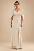 A-Line/Princess Scoop Neck Chiffon Floor-Length Mother of the Bride & Groom Dresses for Women (SHI22501635)