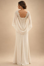 A-Line/Princess V-Neck Chiffon Floor-Length Mother of the Bride & Groom Dresses with Lace Appliques & Ruched Waist (SHI22501678)