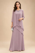 A-Line/Princess V-Neck Satin Tea-Length Mother of the Bride Dresses with Flower (SHI22500080)
