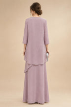 A-Line/Princess V-Neck Satin Tea-Length Mother of the Bride Dresses with Flower (SHI22500080)