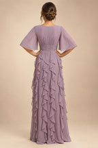 A-Line/Princess Scoop Neck Chiffon Maxi Mother of the Bride & Groom Dresses with Ruffles (SHI22501599)