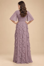 Jumpsuit Scoop Neck Chiffon Floor-Length Mother of the Bride Pantsuits with Rhinestones (SHI22501658)