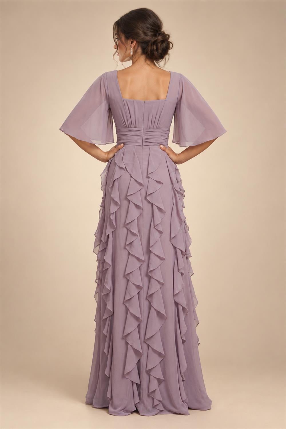 A-Line/Princess V-Neck Floral Embroidery Maxi Mother of the Bride & Groom Dresses with Ruched Waist (SHI22501624)