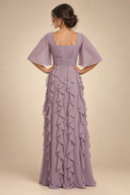 A-Line/Princess V-Neck Floral Embroidery Maxi Mother of the Bride & Groom Dresses with Ruched Waist (SHI22501624)