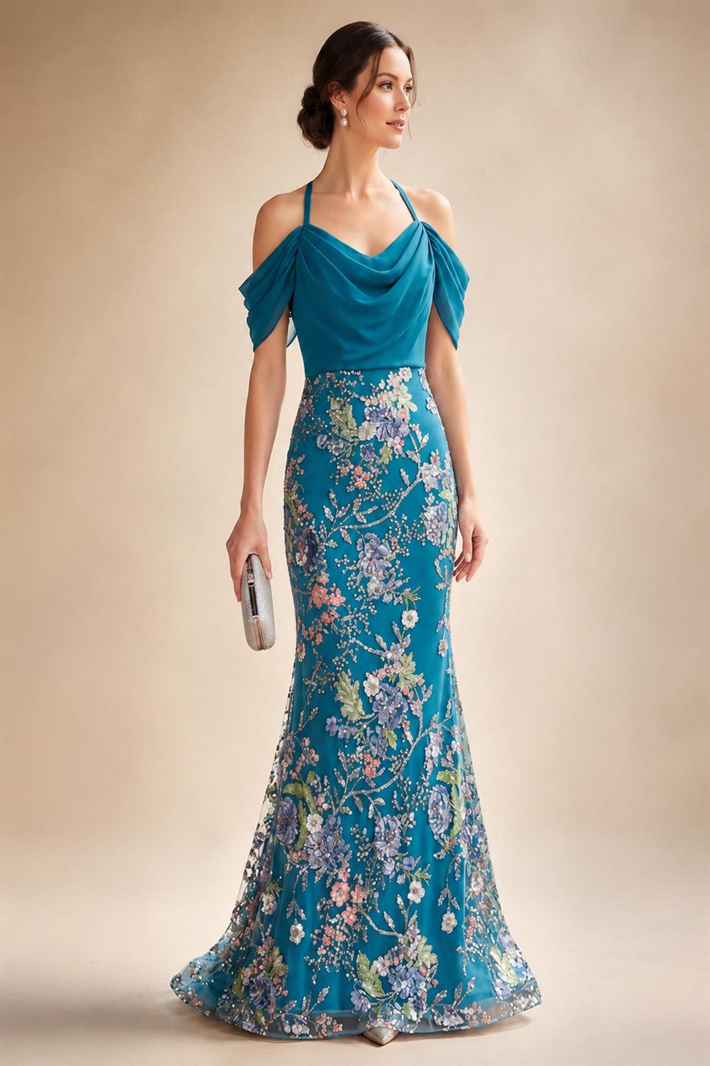 V Neck Chiffon Short Sleeves Mother of the Bride Dresses (SHIR1110366)