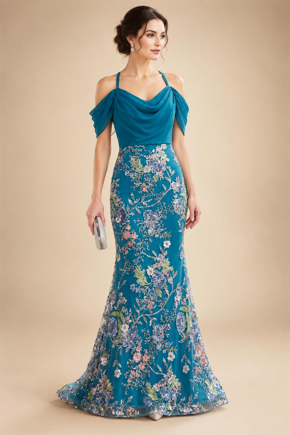 Sheath/Column Asymmetrical Pleated Satin Floor-Length Mother of the Bride Dresses with Ruffle (SHI22500107)