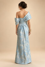 Jumpsuit Scoop Neck Chiffon Maxi Mother of the Bride Pantsuits with 3D Flowers & Bow (SHI22501634)