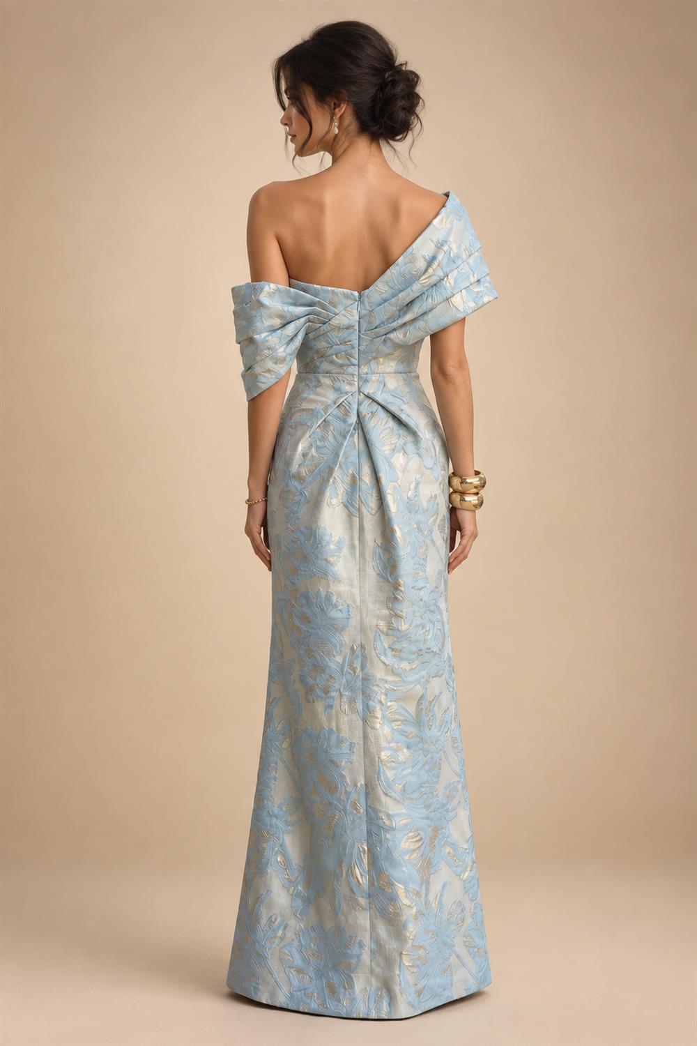 A-Line/Princess Strapless Jacquard Mini Homecoming Dresses with Bow & Pearls (SHI22370552)