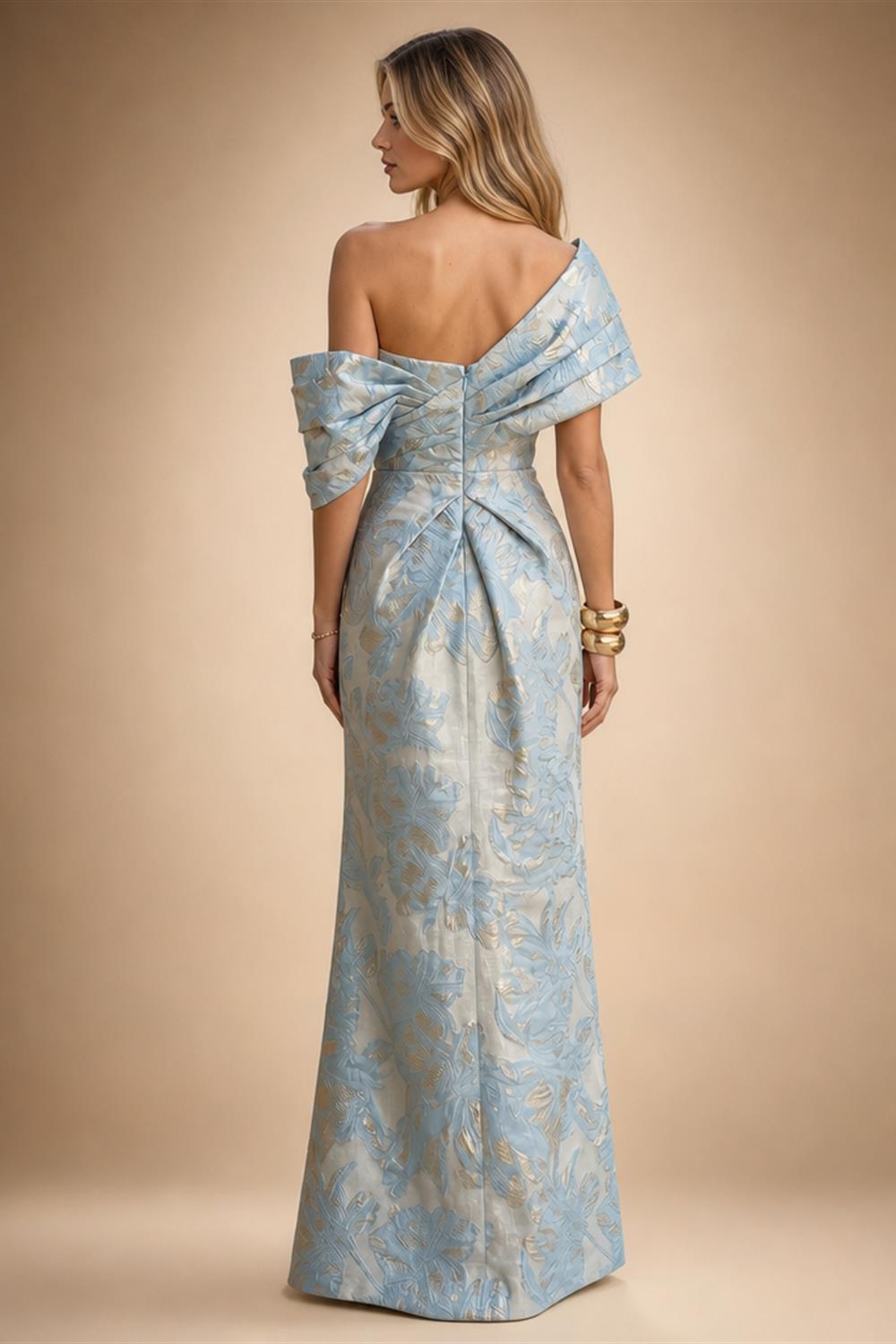 Jacquard A Line V Neck Ruffles Corset Mother of the Bride & Groom Dresses (SHI22500967)