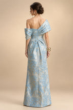 Sheath Floral Jacquard Off Shoulder Mother of the Bride & Groom Dresses with Flower (SHI22500777)