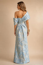 A-Line/Princess V-Neck Chiffon Maxi Mother of the Bride & Groom Dresses with Lace Appliques & Sweep Train (SHI22501644)