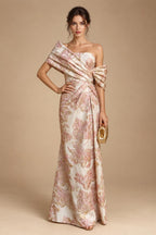 Jacquard A Line V Neck Ruffles Corset Mother of the Bride & Groom Dresses (SHI22500967)