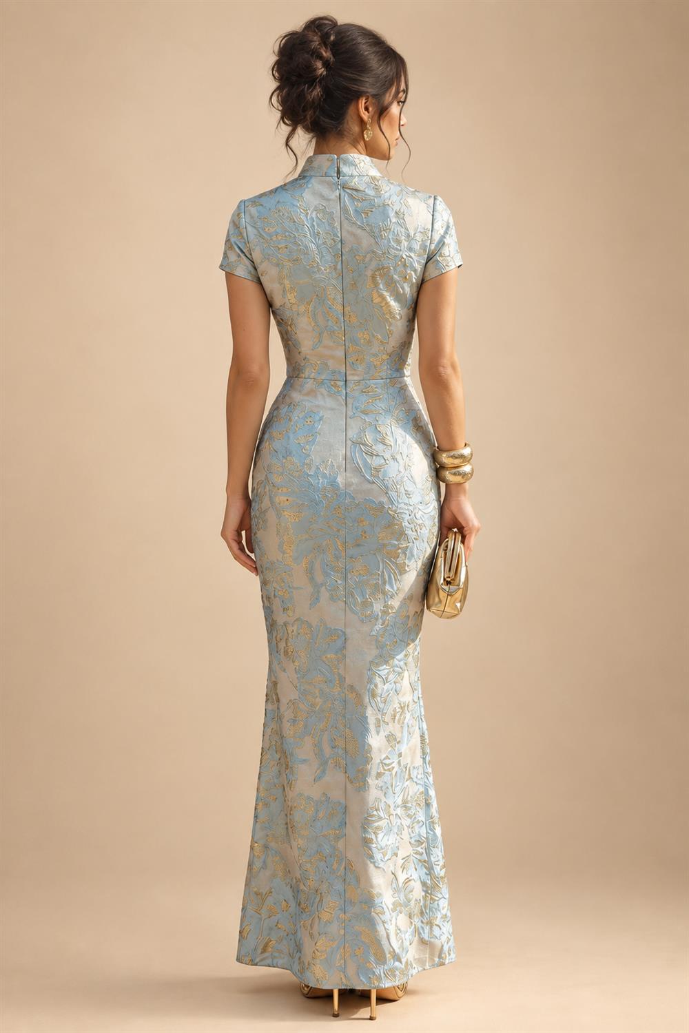 A-Line/Princess V-Neck Chiffon Floor-Length Mother of the Bride & Groom Dresses with Lace Appliques & Ruched Waist (SHI22501678)