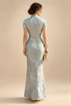 A-Line/Princess Off Shoulder Chiffon Floor-Length Mother of the Bride & Groom Dresses with Ruched Waist & Slit (SHI22501619)
