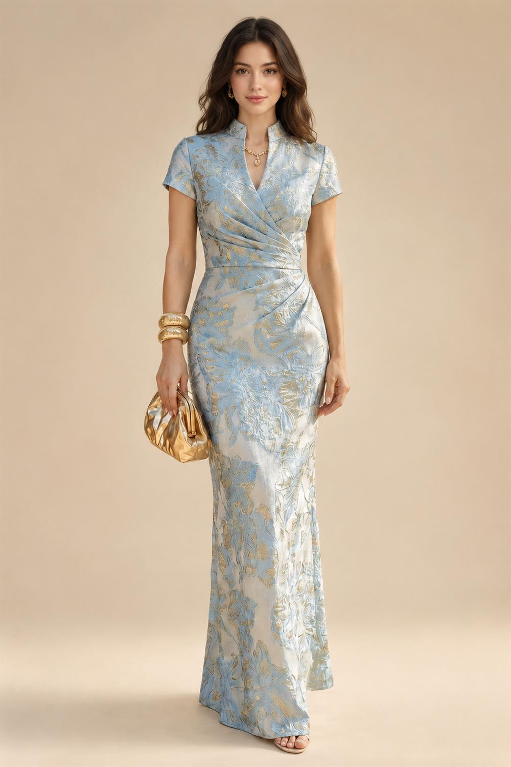 A-Line/Princess Sweetheart Chiffon Maxi Mother of the Bride & Groom Dresses with Lace Appliques & Ruched Bodice (SHI22501637)