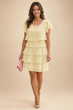 Chiffon A-Line/Princess Scoop Neck Short Mother of the Bride & Groom Dresses Tiered (SHI22500912)