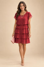 Chiffon A-Line/Princess Scoop Neck Short Mother of the Bride & Groom Dresses Tiered (SHI22500912)