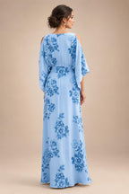 Floral Print A-Line/Princess Scoop Neck Floor-Length Mother of the Bride & Groom Dresses with Pockets (SHI22500916)